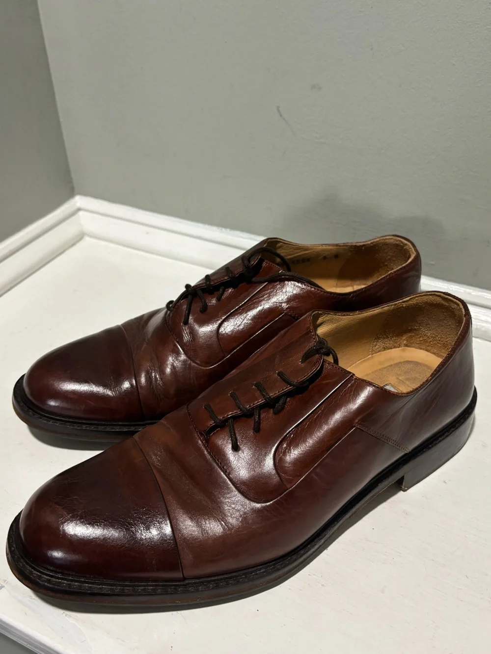 Johnston & Murphy Brown Leather Derby Oxford Dress Shoes -size 9M